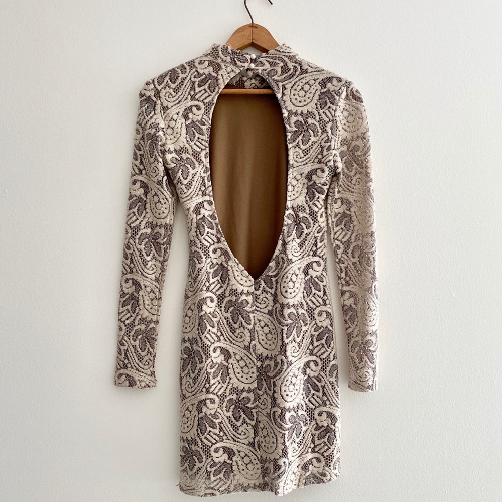 Pins & Needles Open-back Mockneck Lace Dress